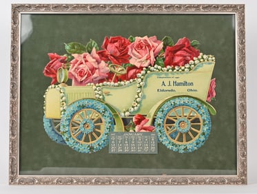 1907 AUTOMOBILE DIECUT EMBOSSED CALENDAR