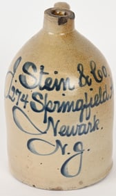 J. STEIN & CO, STONEWARE SCRIPT ADVER. JUG
