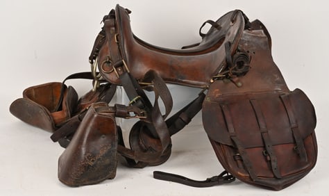 U.S. CAVALRY MCCLELLAN SADDLE, SPURS & BAGS