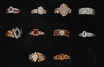 LOT OF 10 10KT GOLD RINGS