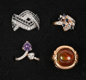 LOT OF 4 GOLD 14KT RINGS