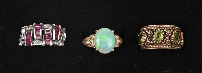 LOT OF 3 GOLD 14KT RINGS