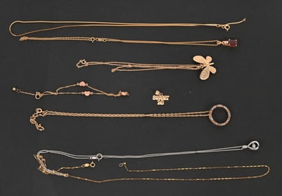 LOT OF 14KT GOLD NECKLACES
