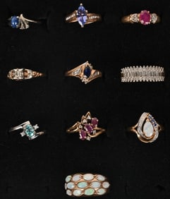 LOT OF 10 GOLD 10KT RINGS
