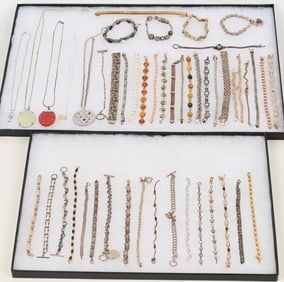 LOT OF STERLING SILVER COSTUME JEWELRY