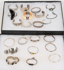 LOT OF STERLING SILVER COSTUME JEWELRY