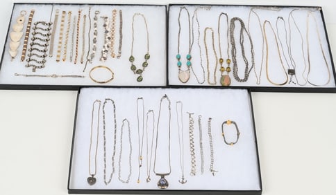 LOT OF STERLING SILVER COSTUME JEWELRY