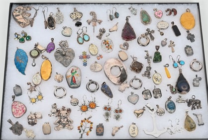LOT OF STERLING SILVER COSTUME JEWELRY