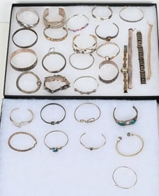 LOT OF STERLING SILVER COSTUME JEWELRY