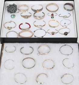 LOT OF STERLING SILVER COSTUME JEWELRY