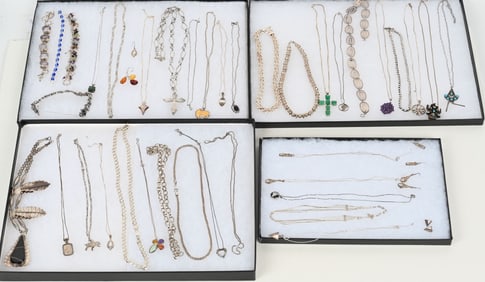 LOT OF STERLING SILVER COSTUME JEWELRY