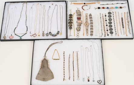 LOT OF STERLING SILVER COSTUME JEWELRY