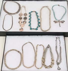 LOT OF STERLING SILVER COSTUME JEWELRY