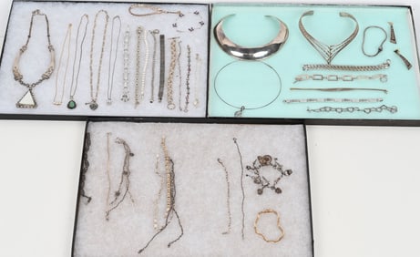 LOT OF STERLING SILVER COSTUME JEWELRY
