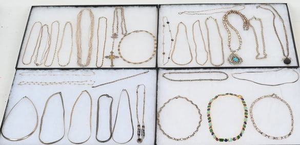 LOT OF STERLING SILVER COSTUME JEWELRY