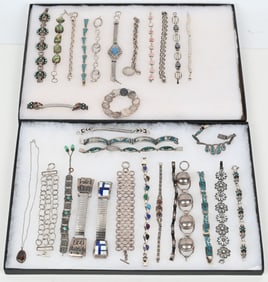 LOT OF STERLING SILVER COSTUME JEWELRY