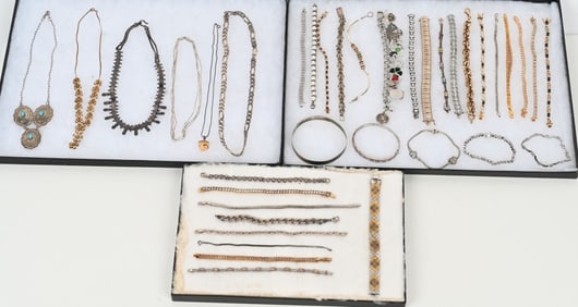 LOT OF STERLING SILVER COSTUME JEWELRY