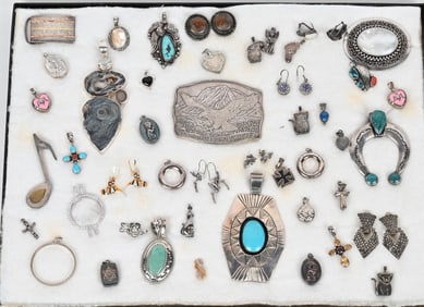 LOT OF STERLING SILVER COSTUME JEWELRY