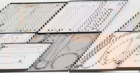 LOT OF STERLING SILVER COSTUME JEWELRY