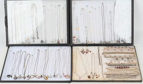 LOT OF STERLING SILVER COSTUME JEWELRY