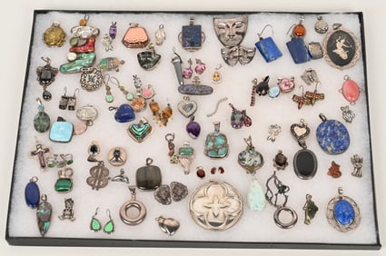 LOT OF STERLING SILVER COSTUME JEWELRY