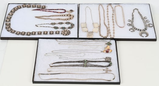 LOT OF STERLING SILVER COSTUME JEWELRY