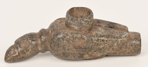 NATIVE AMERICAN STEATITE EAGLE EFFIGY PIPE