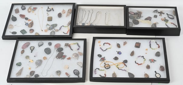 LOT OF COSTUME JEWELRY W /STONES