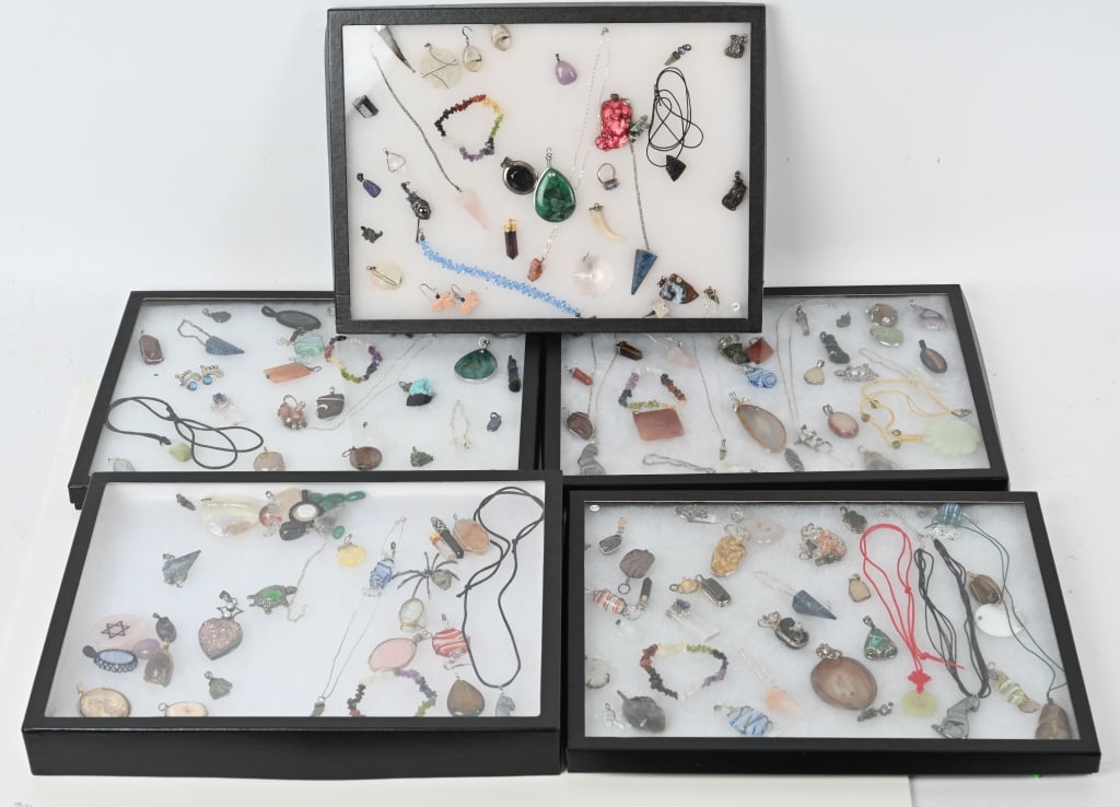 LOT OF COSTUME JEWELRY W/ STONES (1 of 10)