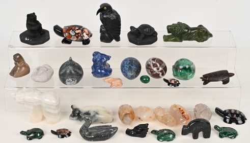 LARGE LOT OF STONE CARVINGS & MORE