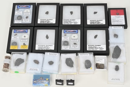 LARGE LOT METEORITE & TEKTITE FRAGMENTS