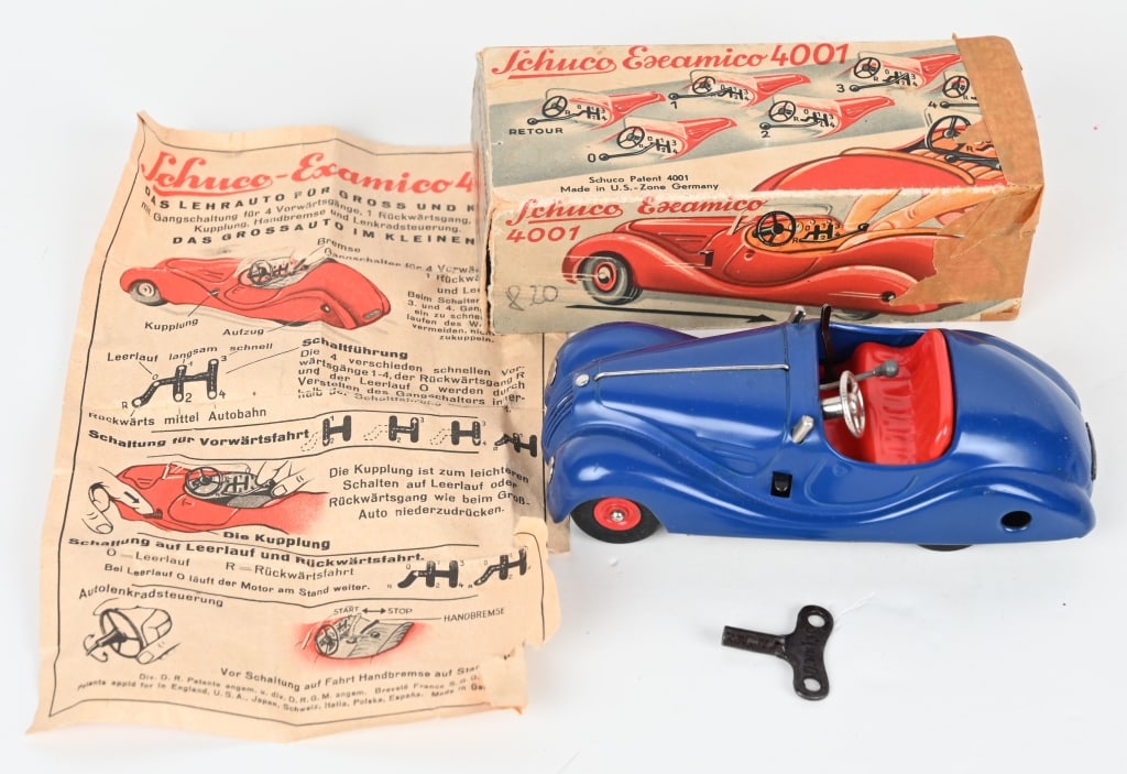 GERMAN TIN WINDUP SCHUCO EXAMICO 4001 CAR w/ BOX (1 of 6)