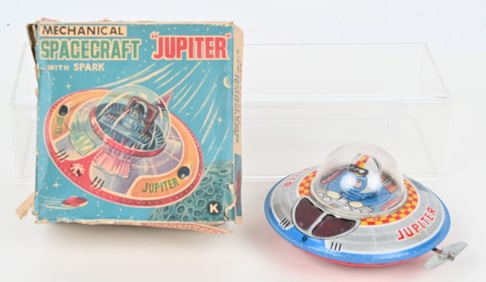 K TIN WINDUP SPACECRAFT JUPITER w/ BOX