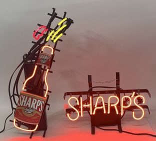 2- MILLER SHARPS BEER NEON SIGNS