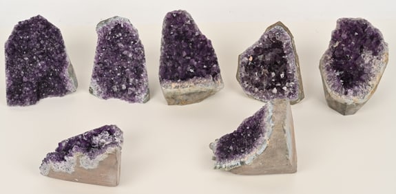 7- NATURAL AMETHYST GEODE CRYSTAL CLUSTERS