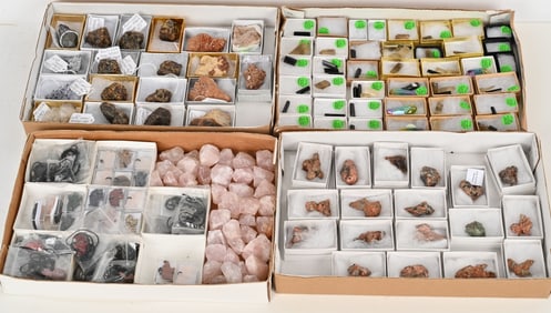 LARGE LOT OF STONE & CRYSTAL & COPPER SPECIMENS