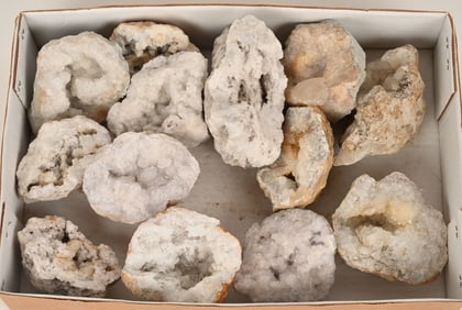 LARGE LOT OF CLEAR QUARTZ & CALCITE GEODES
