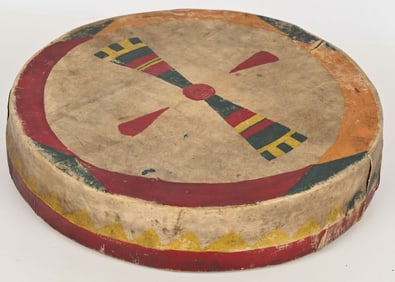 NATIVE AMERICAN PAINTED DRUM