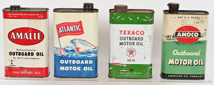 4- OUTBOARD BOAT MOTOR 1QT OIL CANS