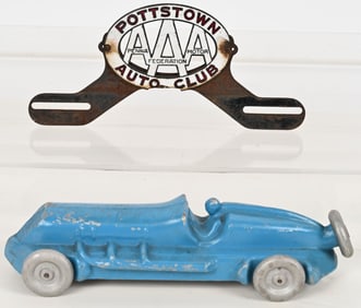 AAA LICENSE PLATE TOPPER & AMIMINUM RACE CAR