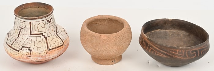 3- ANTIQUE POTTERY VESSELS