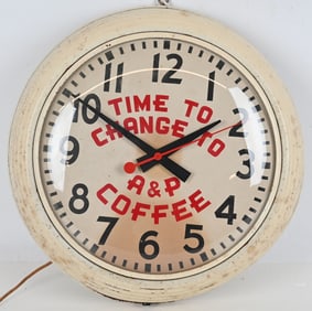 A&P COFFEE ELECTIC CLOCK