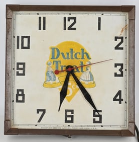 DUTCH TREAT 5c ADVERTISING CLOCK