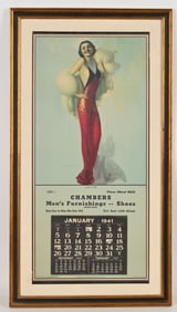 1941 PINUP GIRL ADVERTISING CALENDAR