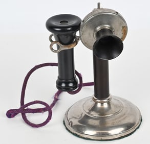 1901 KELLOGG NICKEL CANDLESTICK TELEPHONE