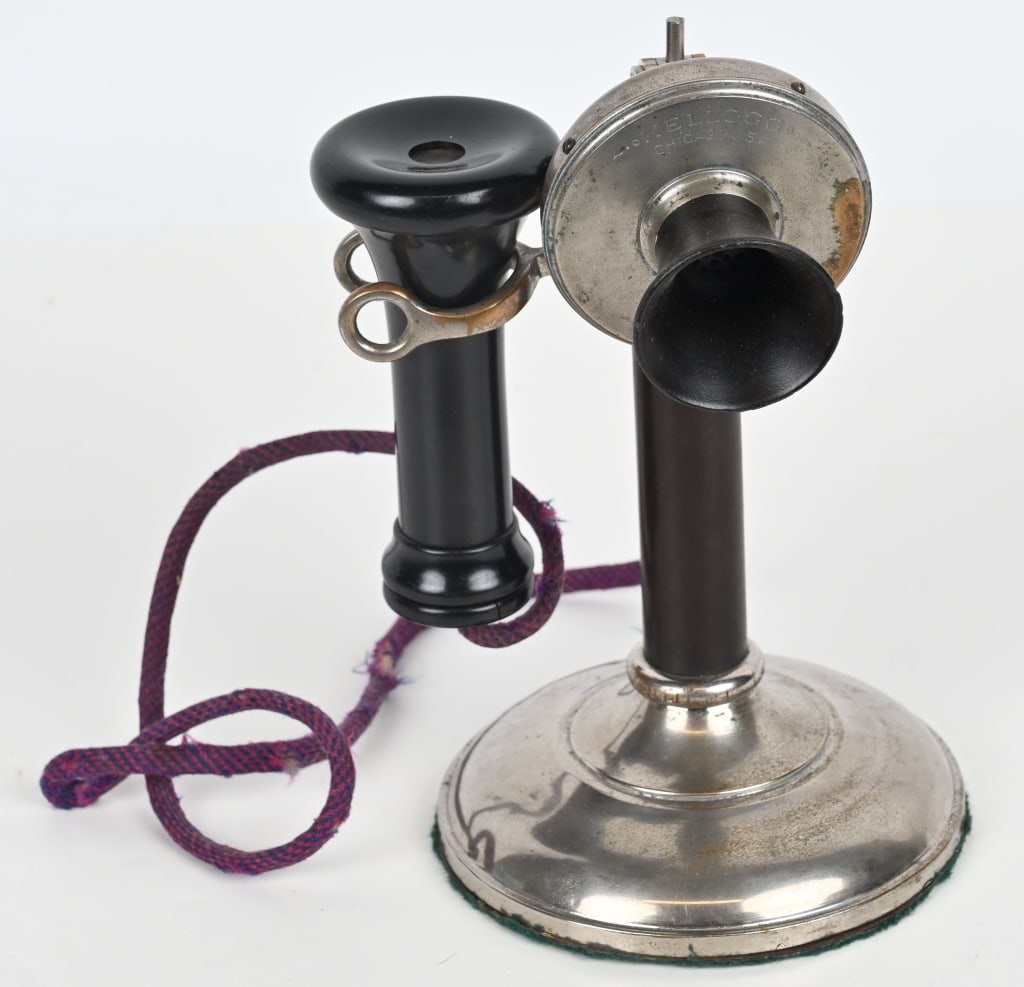 1901 KELLOGG NICKEL CANDLESTICK TELEPHONE (1 of 4)
