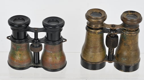 2- PAIR ANTIQUE BINNOCULARS