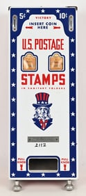 PORCELAIN UNCLE SAM US POSTAGE STAMP MACHINE