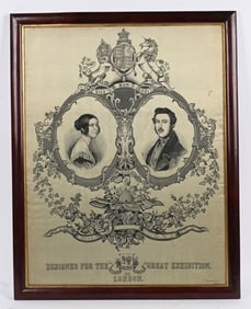 1851 LONDON EXHIBITION WILDE & SON SILK PRINT