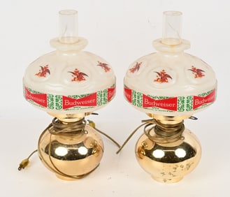 2- VINTAGE BUDWEISER BAR WALL LAMPS